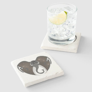 Elephant Listening to the Cosmos Stone Coaster