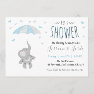 Elephant Little Peanut Baby Shower Invitation