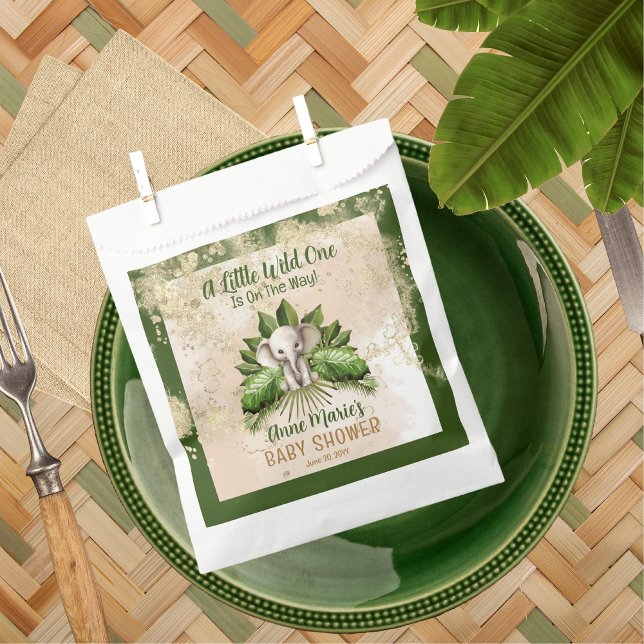 Elephant Little Wild One Is On The Way Baby Shower Favour Bag (Elephant A Little Wild One Is On The Way Baby Shower Favor Bag)