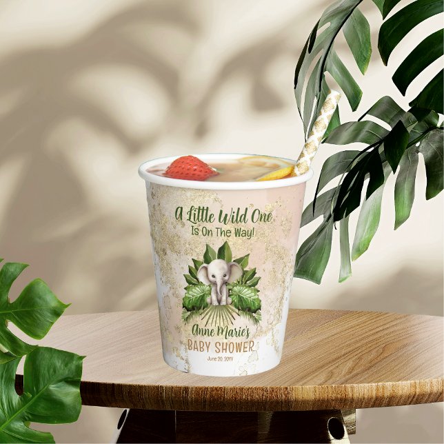 Elephant Little Wild One Is On The Way Baby Shower Paper Cups (Elephant A Little Wild One Is On The Way Baby Shower Paper Cups)
