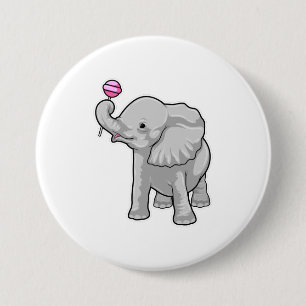 Elephant Lollipop 7.5 Cm Round Badge