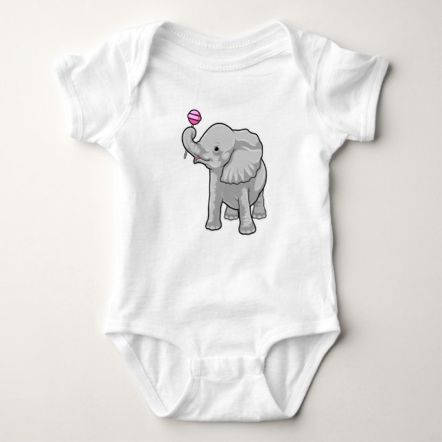 Elephant Lollipop Baby Bodysuit (Front)