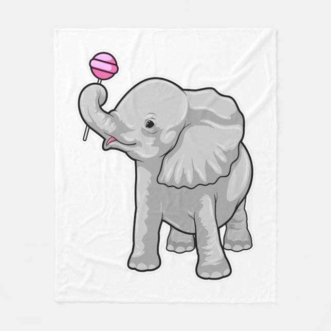 Elephant Lollipop Fleece Blanket (Front)