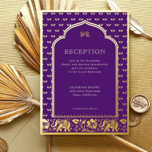 Elephant & Lotus Flower Indian Wedding Reception