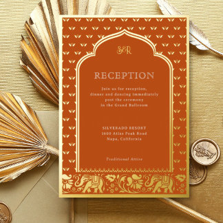 Elephant & Lotus Flower Indian Wedding Reception