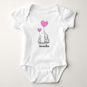 Elephant Love Design Baby Shirt Bodysuit