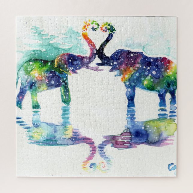 Elephant love jigsaw puzzle (Vertical)