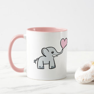 Elephant love mug - pink
