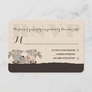 Elephant Love Wedding Rsvp Card