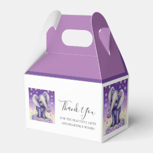 Elephant lovely Purple flower  thank you   Favour Box