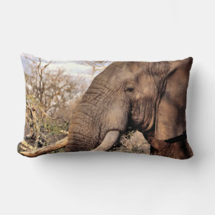 Elephant Lovers Art Lumbar Cushion