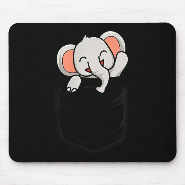 Elephant Lovers Cute Funny Elephant In Cket  Mouse Pad (Front)