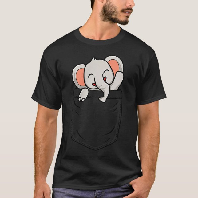 Elephant Lovers Cute Funny Elephant In Cket  T-Shirt (Front)