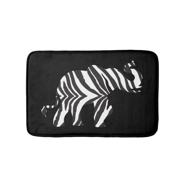 Elephant made of Zebra Stripes Bath Mat (Front)