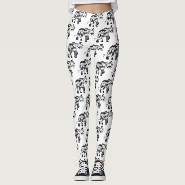 Elephant made out of grey army camouflage leggings (Front)