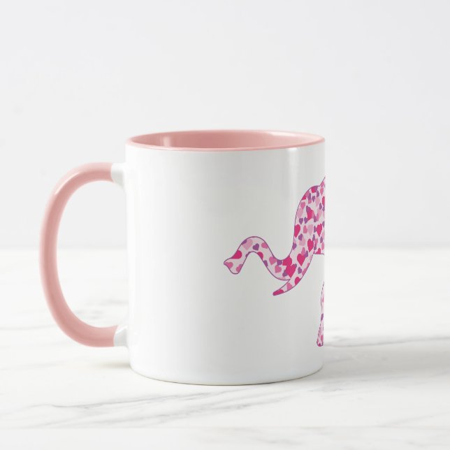 Elephant made up of Little Pink Hearts Mug (Left)