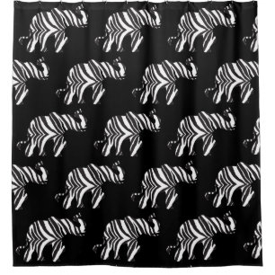 Elephant made up of Zebra Stripes Shower Curtain