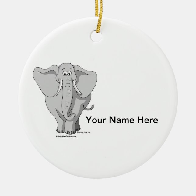 Elephant - Male Ceramic Tree Decoration (Front)