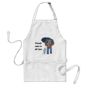 Elephant Man Walking Dogs Fantasy Art Apron