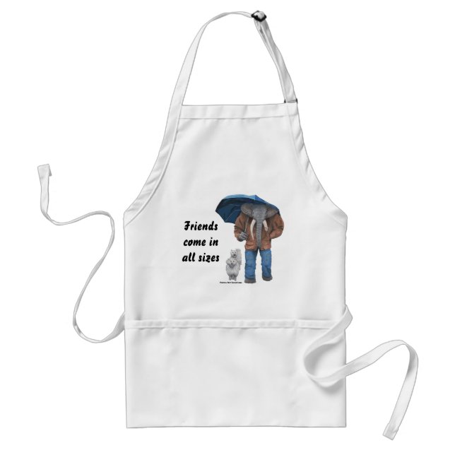 Elephant Man Walking Dogs Fantasy Art Apron (Front)