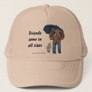 Elephant Man Walking Dogs Fantasy Art Trucker Hat