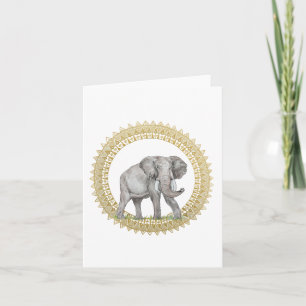 Elephant Mandala Folded Note Card