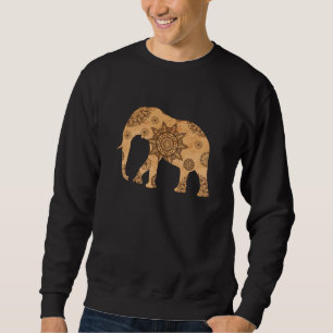 Elephant Mandala Spiritual Pattern Gold Shadow Sweatshirt