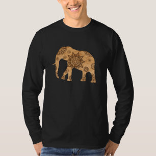 Elephant Mandala Spiritual Pattern Gold Shadow T-Shirt