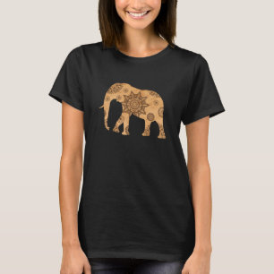 Elephant Mandala Spiritual Pattern Gold Shadow T-Shirt