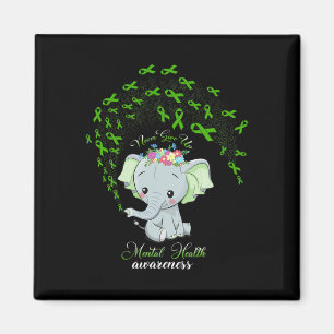 Elephant Mental Health Awareness Gift Warrior Men Magnet