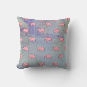 Elephant Modern Baby for Kids Pink Blue Cushion