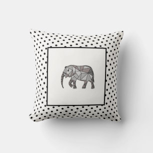 Elephant Modern Birth Baby Boy for Kids Polka Cushion