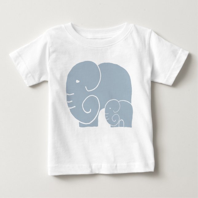 Elephant Mom & Baby Teeshirt T-Shirt (Front)