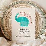 Elephant Mother and Calf Baby Shower Personalised Thank You Card<br><div class="desc">Thank your baby shower guests for showering you with love with these adorable elephant thank you cards</div>