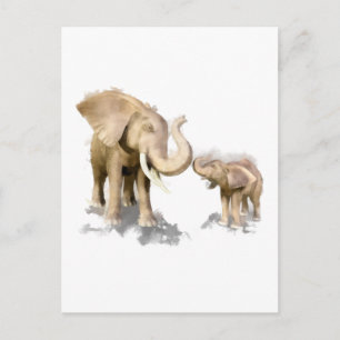 Elephant Mother & Child 2 Postcard