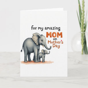 Elephant Mothers Day Love Art Card