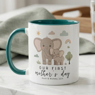 Elephant Mum Baby First Mothers Day Design Mug