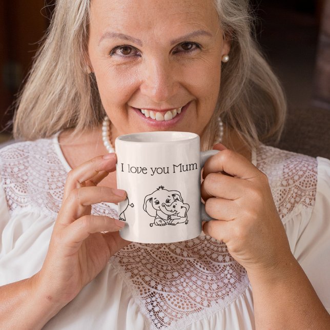 Elephant Mum & Me Mother's Day personalised Mug (Elephant Mum & Me Mother's Day personalized Mug)