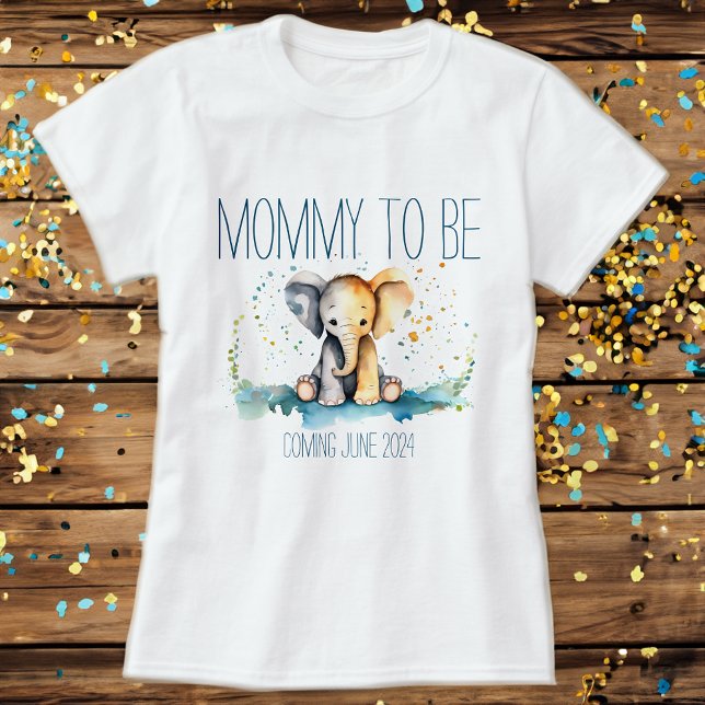 Elephant Mummy To Be Baby Announcement For Mother T-Shirt (Creator Uploaded)