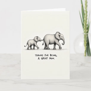 Elephant Mums Love Day Card
