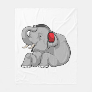Elephant Music Headphone Fleece Blanket