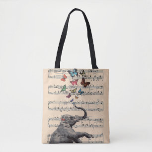 Elephant Music Tote Bag