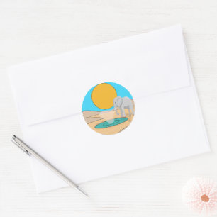 Elephant Nature Scene Birthday Party Favor Sticker