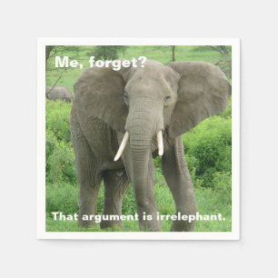 Elephant Near Ndutu Napkin