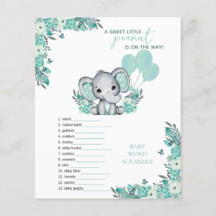 Elephant Neutral Baby Shower Game