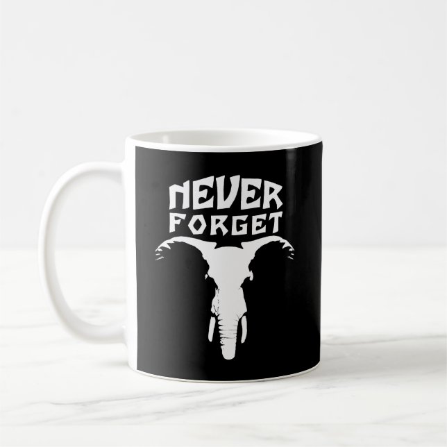 Elephant Never Forget Coffee Mug (Left)