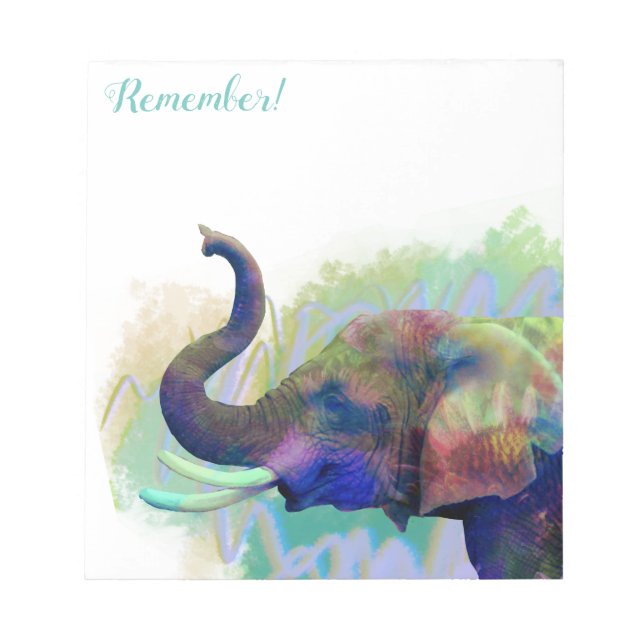 Elephant Never Forgets "Remeber" Notepad (Front)