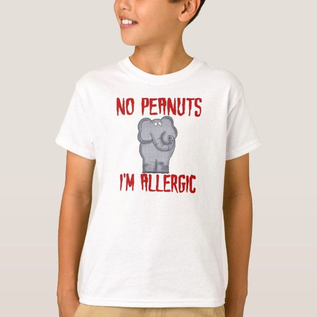 Elephant NO Peanuts I'm Allergic T-Shirt (Front)