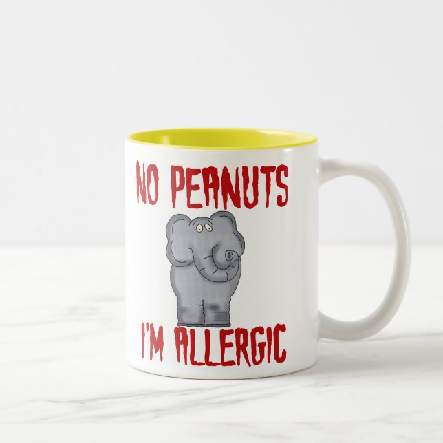 Elephant NO Peanuts I'm Allergic Two-Tone Coffee Mug (Right)