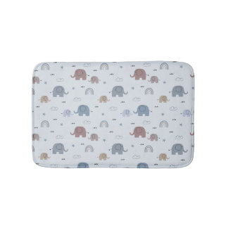 Elephant Nursery Pattern Bath Mat